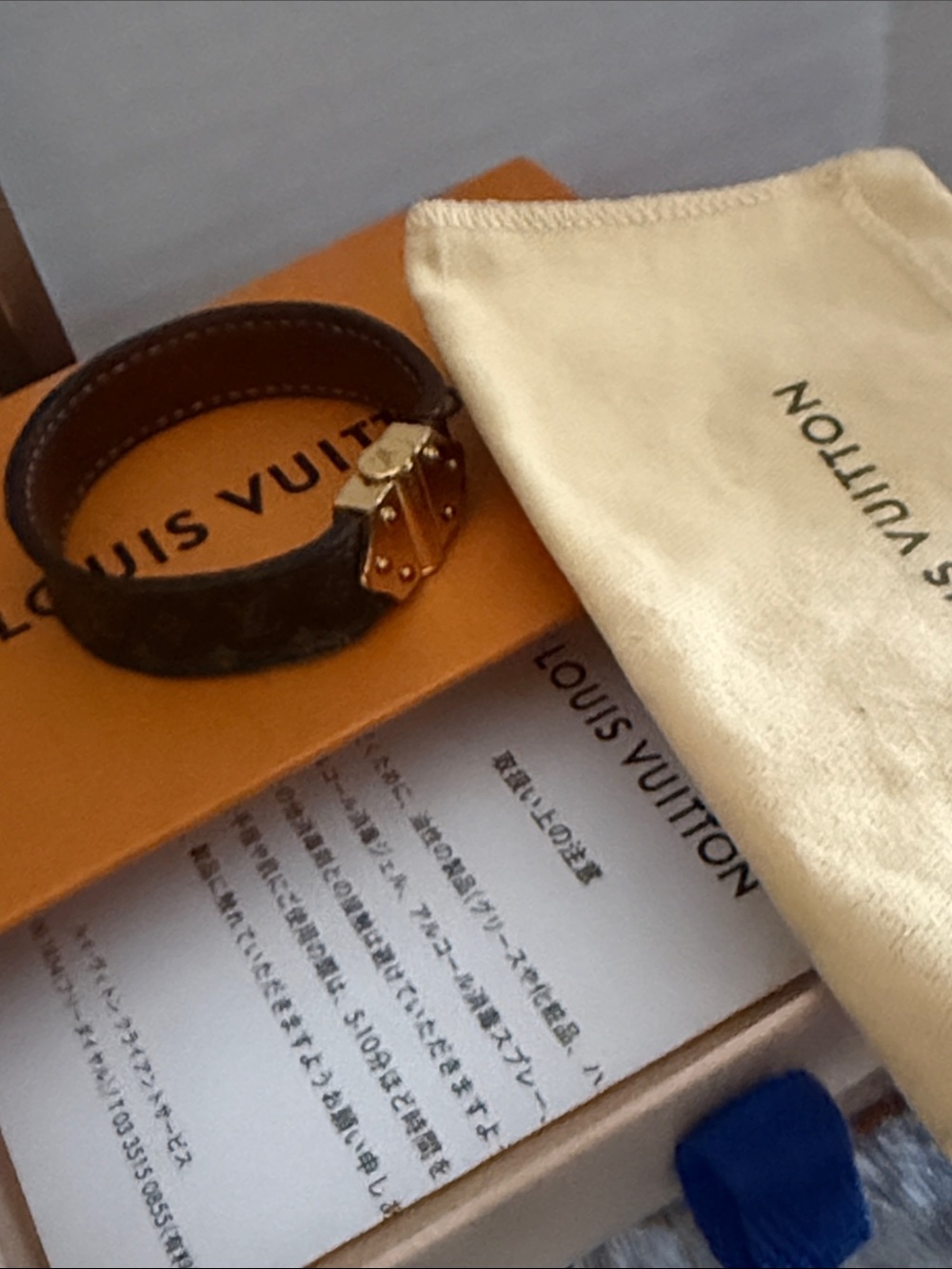 Louis Vuitton Brown Mini Monogram Bracelet with Gold Hardware